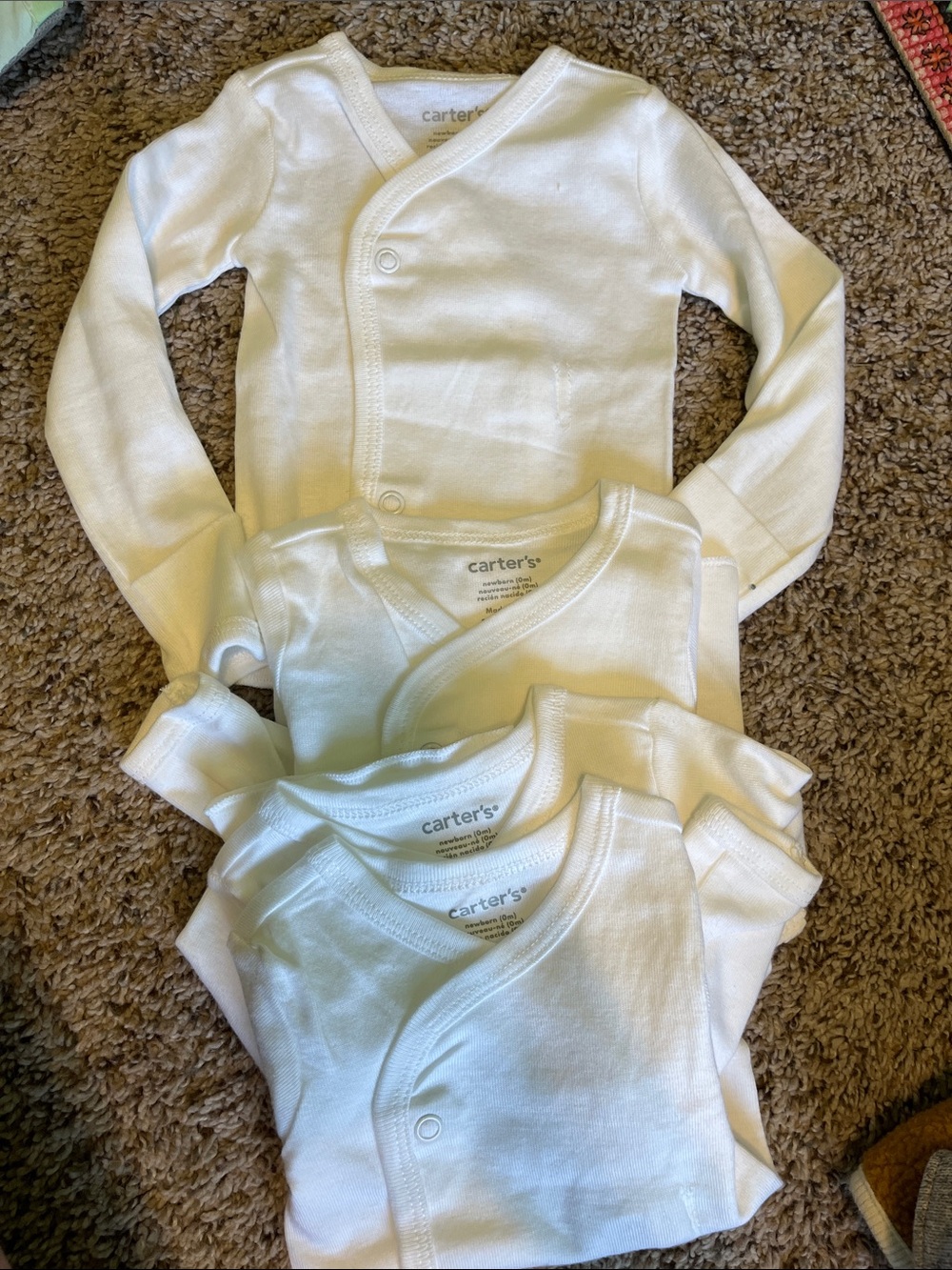 Carter's White Kimono-Style Baby Onesies - Set of 4